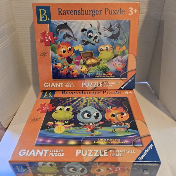 2 New Ravensburger Giant Floor Puzzle 24 Pieces 36"X24" Underwater &‎ Music 3+ - Picture 1 of 7